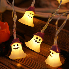 PVC Soft Material Halloween Lighting Chain Pumpkin Ghost Bat Modeling Lamp Indoor And Outdoor Home Decoration